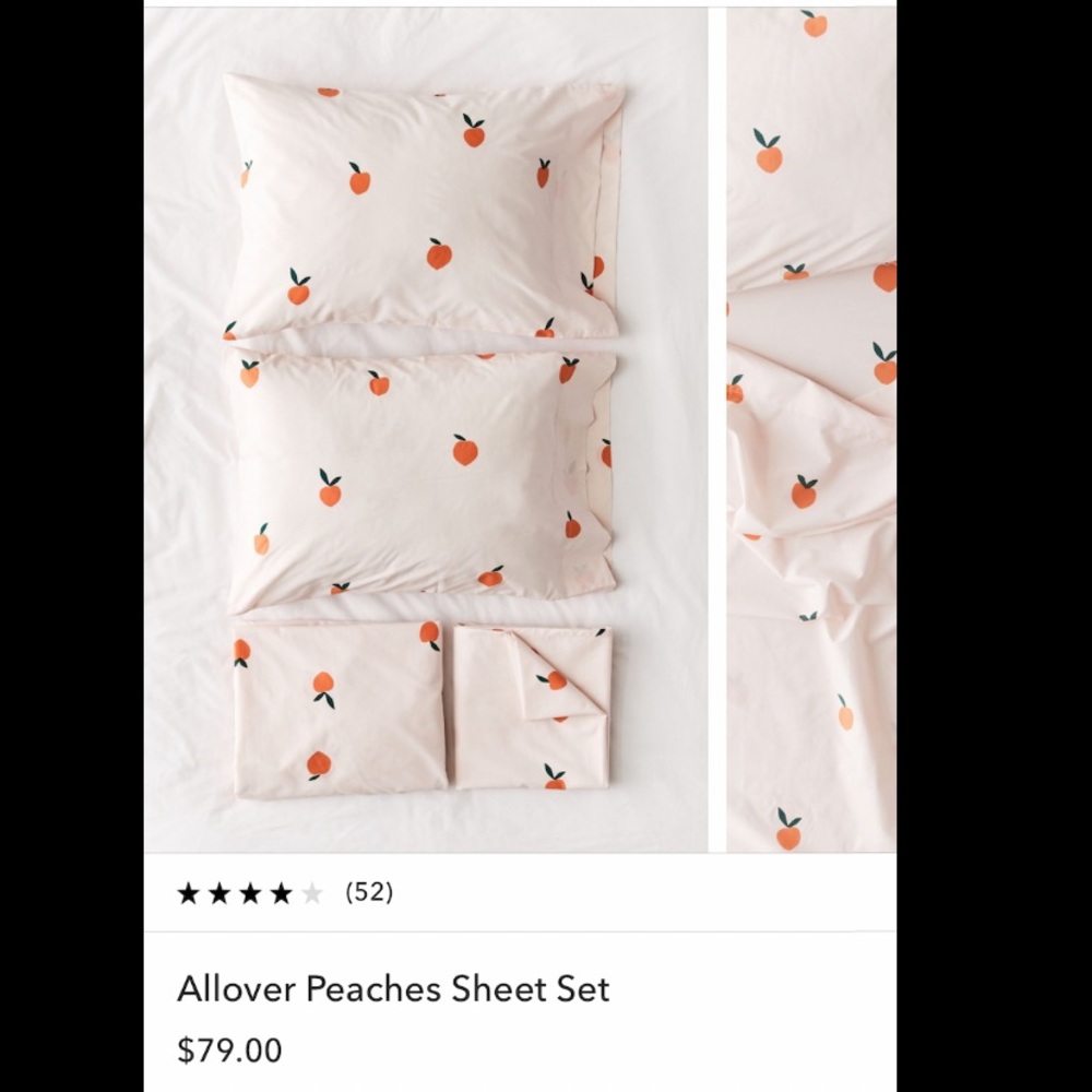 LIKE NEW URBAN OUTFITTERS PEACH BED SET